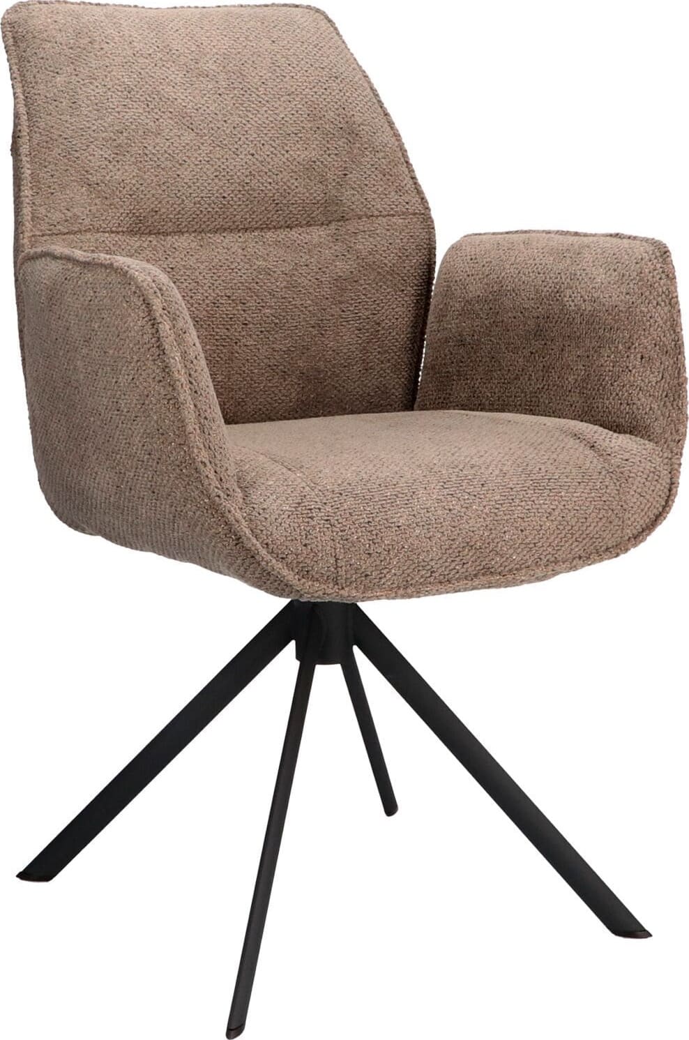 Pronto Wonen Eetkamerstoel Ombrone draaibaar taupe Taupe Eetkamerstoel