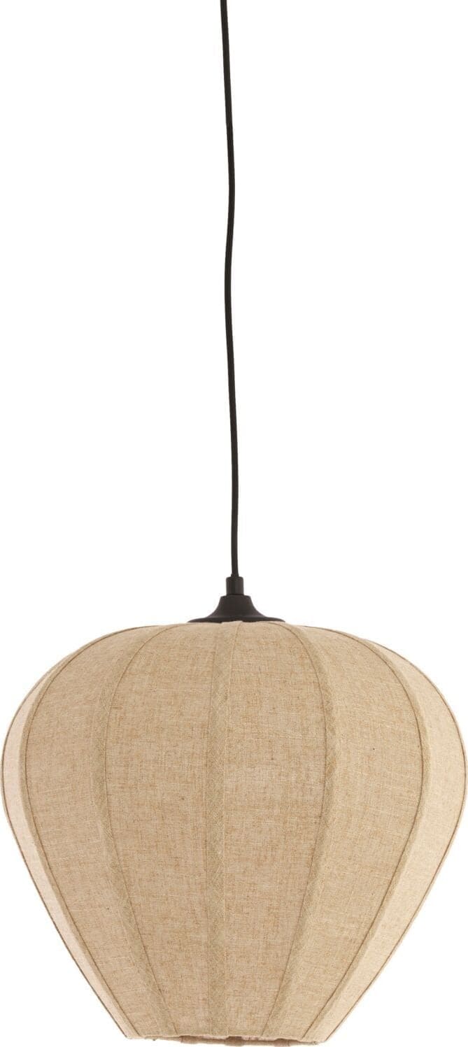 Pronto Wonen Hanglamp Moscito zwart ecru linnen 1-lichts Beige|Wit Verlichting