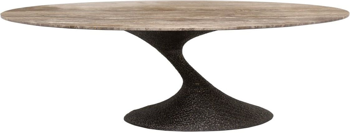 Richmond Interiors Eettafel Russo brown oval 235 Bruin Eettafel