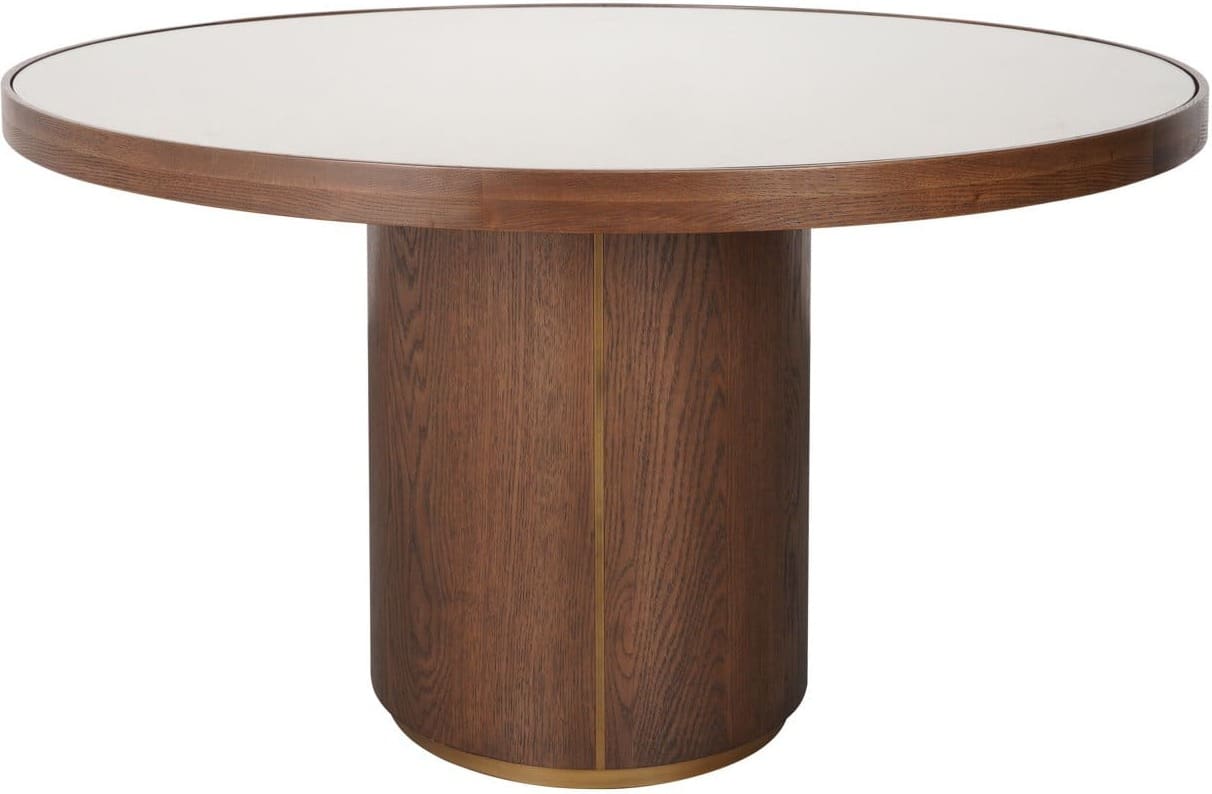 Richmond Interiors Eettafel Willox brown 130Ø including glass Bruin Eettafel