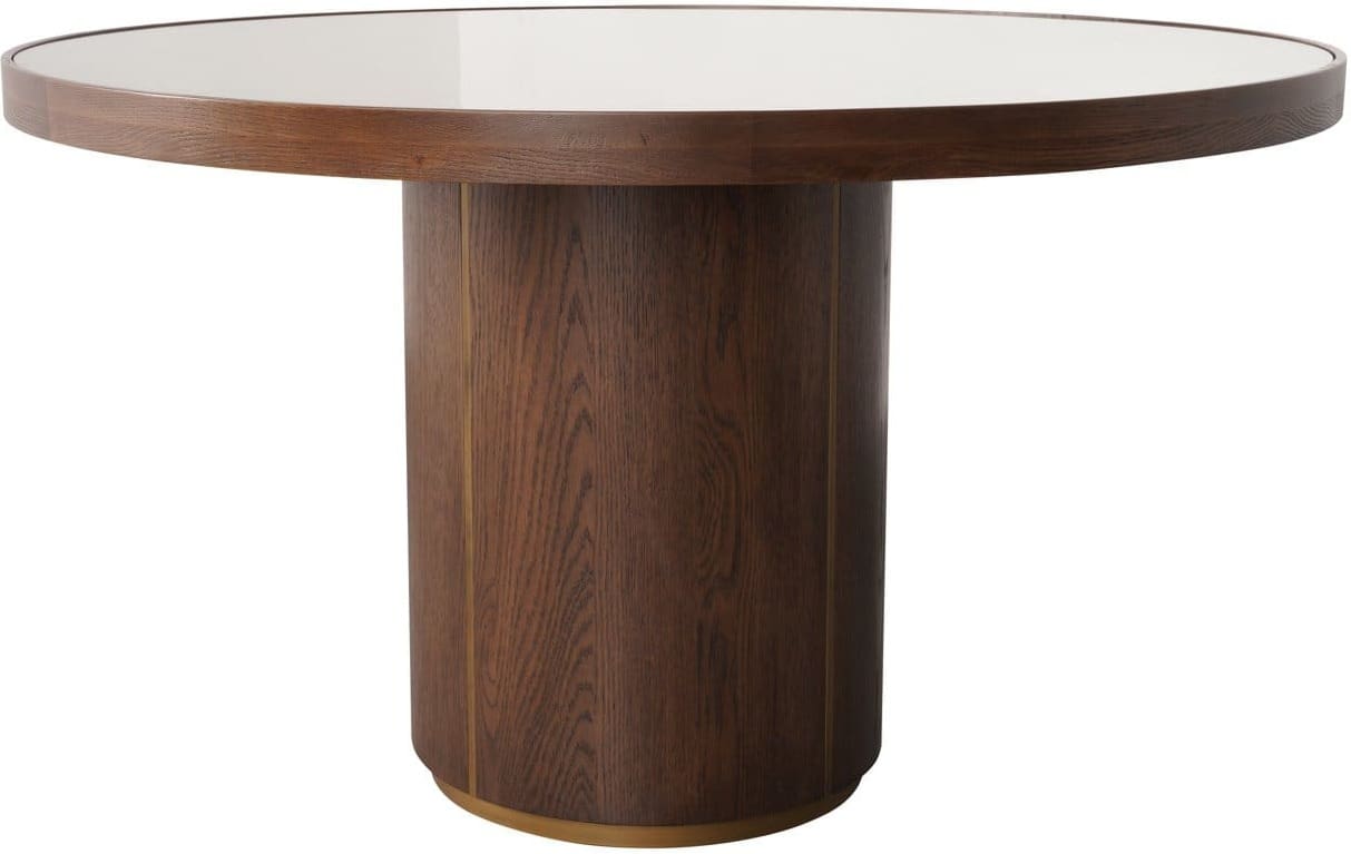 Richmond Interiors Eettafel Willox brown 130Ø including glass Bruin Eettafel