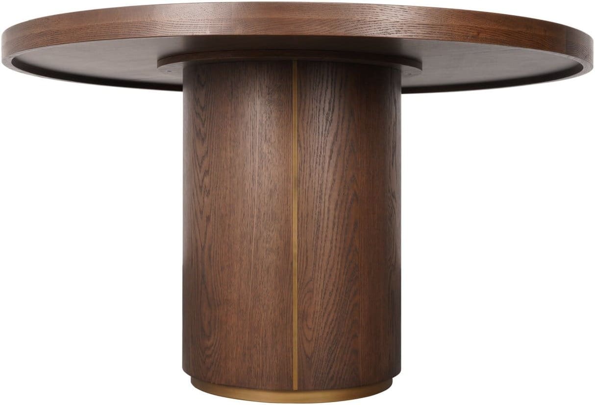 Richmond Interiors Eettafel Willox brown 130Ø including glass Bruin Eettafel
