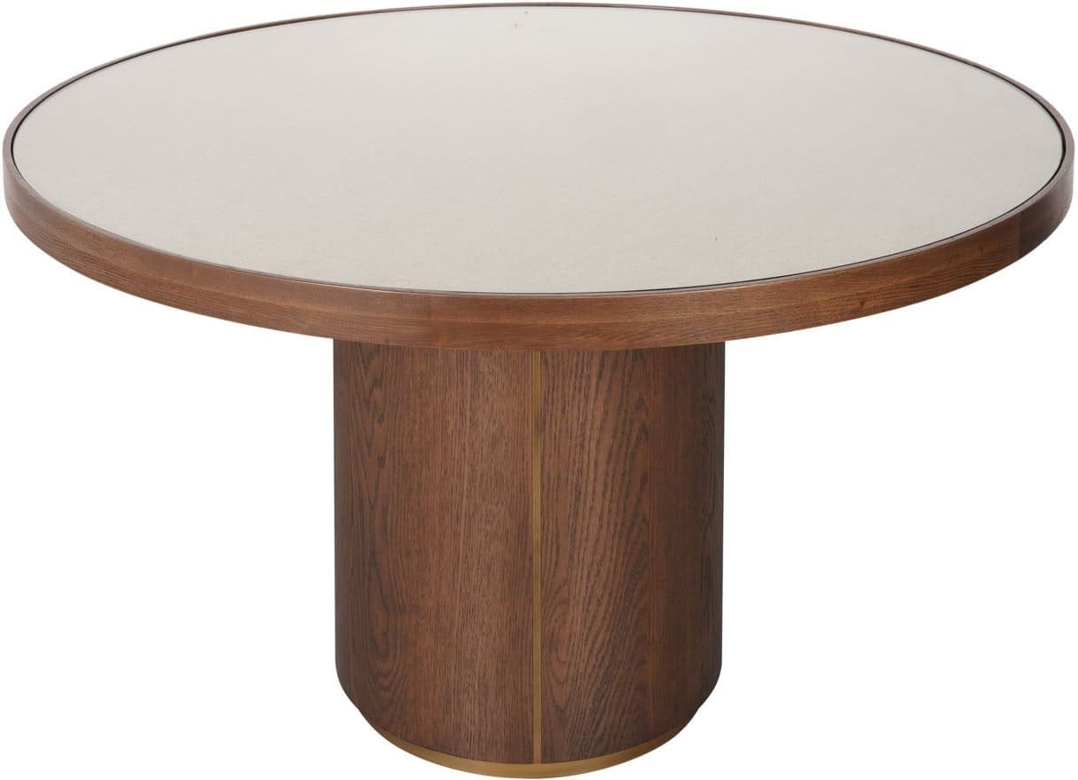 Richmond Interiors Eettafel Willox brown 130Ø including glass Bruin Eettafel