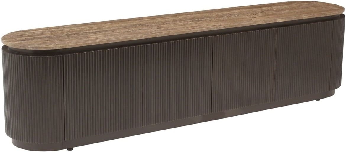 Richmond Interiors TV-meubel Russo brown 4-doors Bruin Tv-meubel|Tv-dressoir