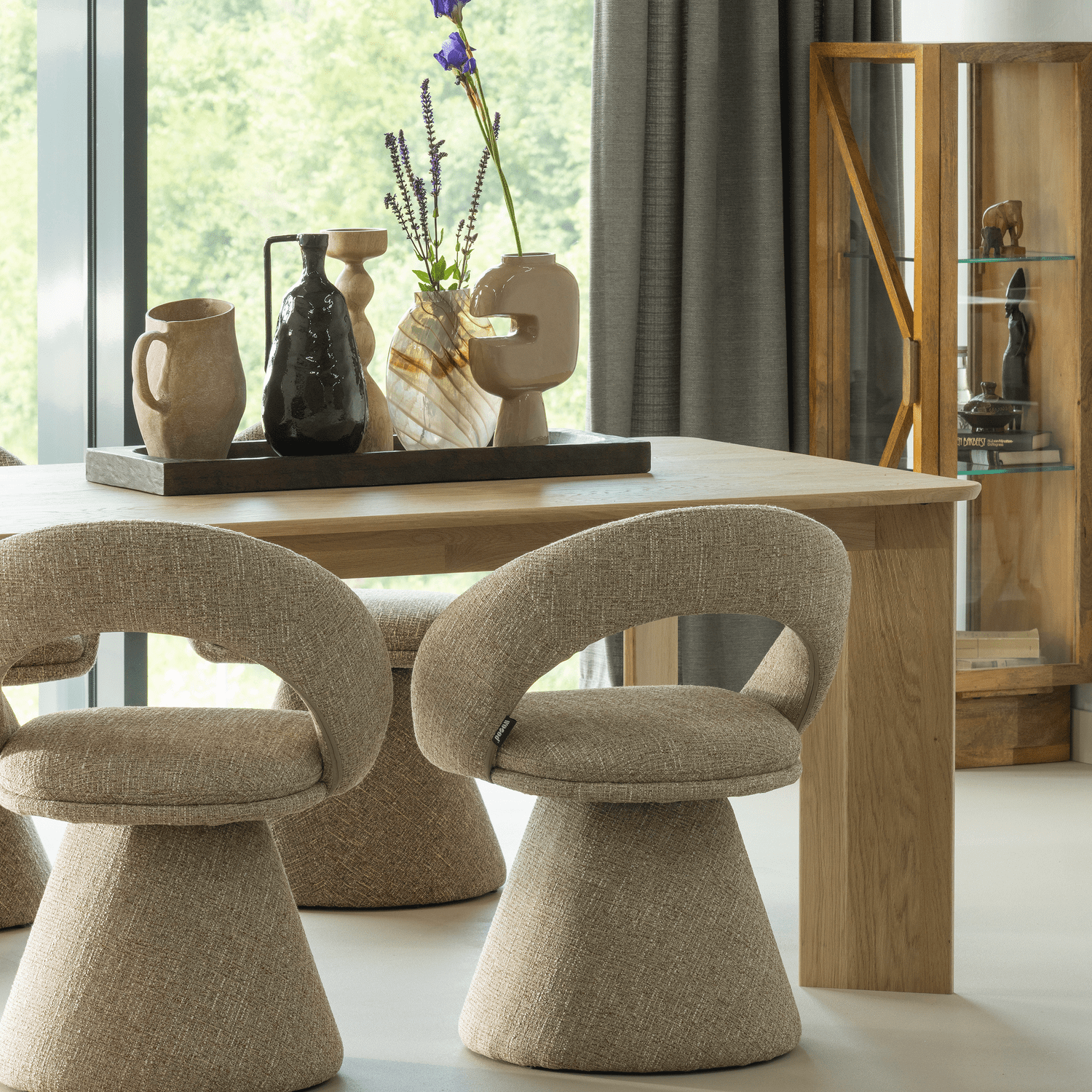 WOOOD Eettafel eettafel afgerond dl 180x100cm transparant Transparant