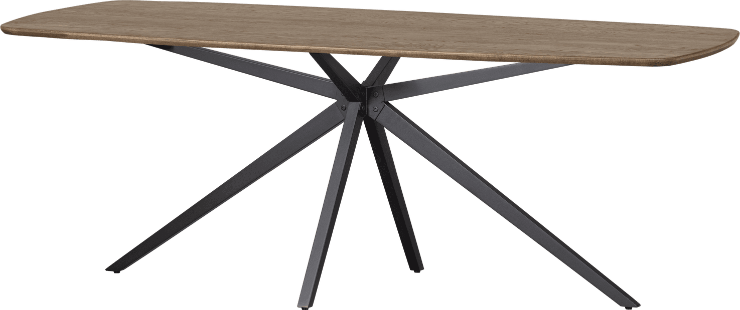 WOOOD Eettafel eettafel deens ovaal vj 220x100cm cashmere brown Grijs