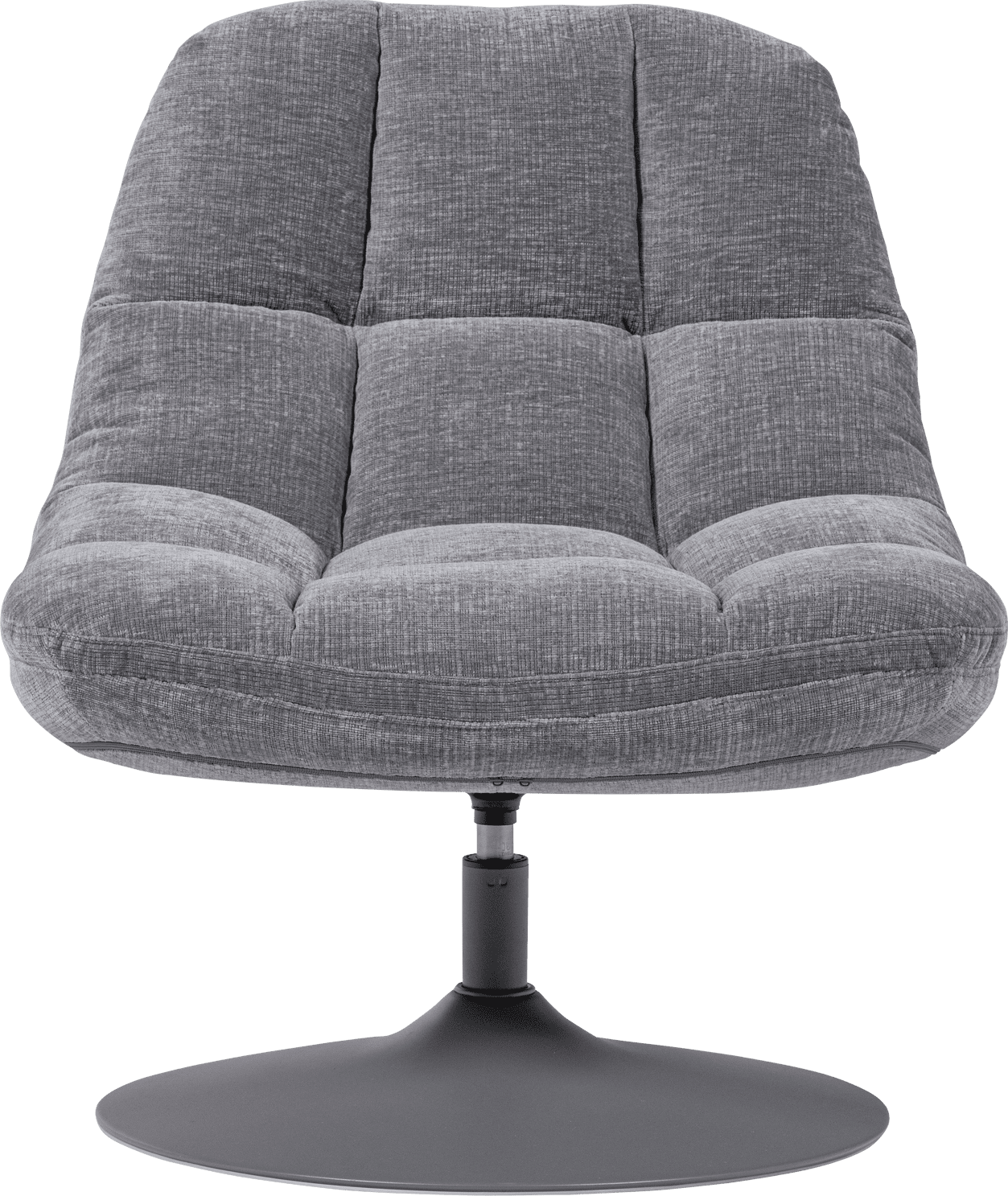 WOOOD Elvi draaifauteuil chenille structuur lichtgrijs Grijs Draaifauteuil