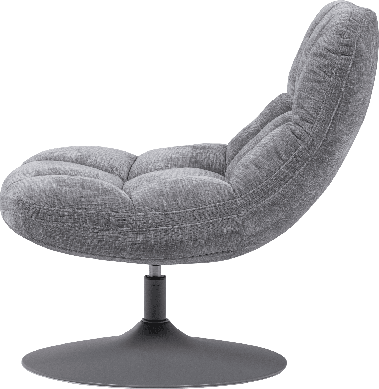 WOOOD Elvi draaifauteuil chenille structuur lichtgrijs Grijs Draaifauteuil