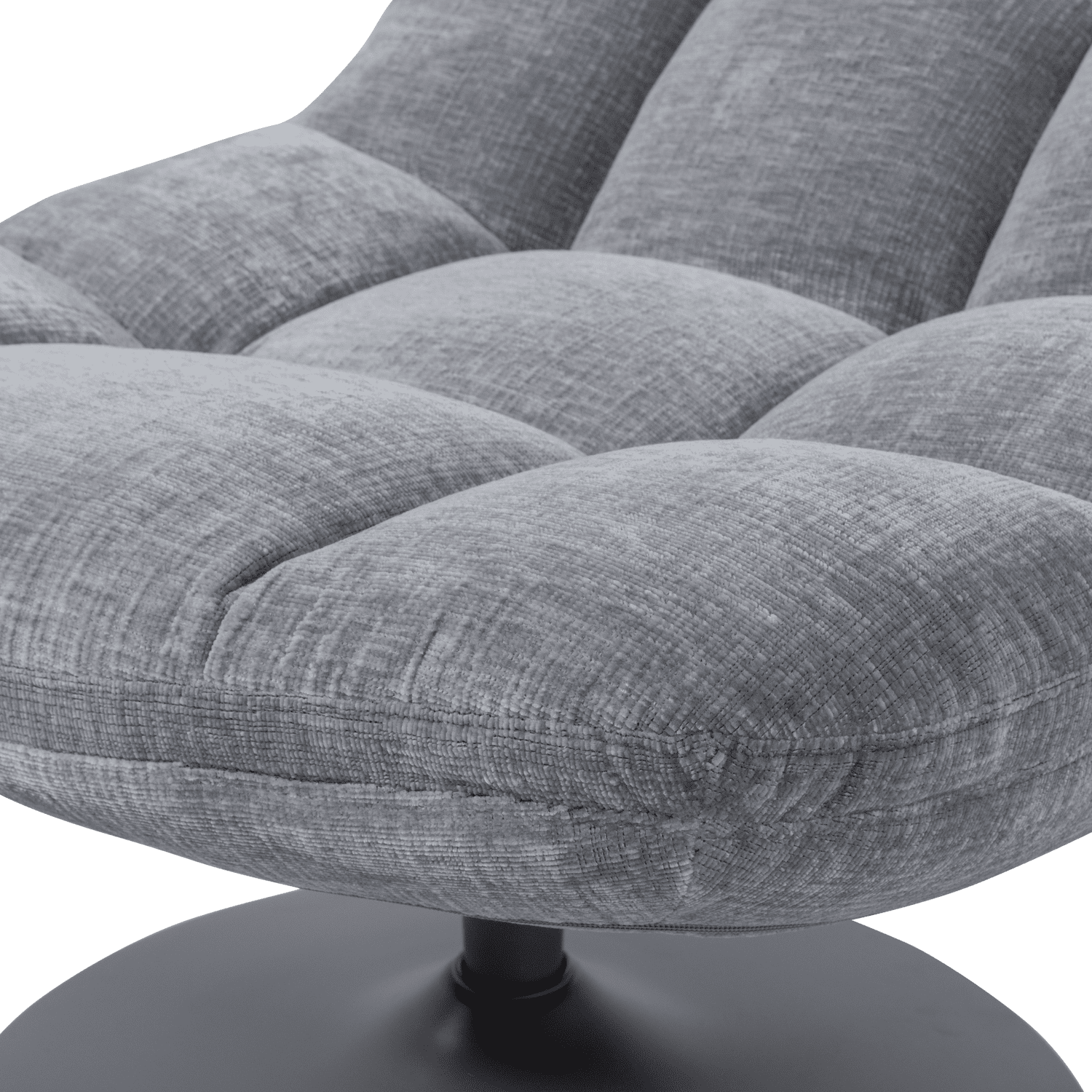 WOOOD Elvi draaifauteuil chenille structuur lichtgrijs Grijs Draaifauteuil