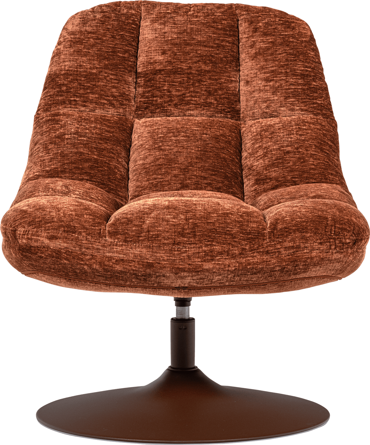 WOOOD Elvi draaifauteuil chenille structuur roestbruin Roestbruin Draaifauteuil