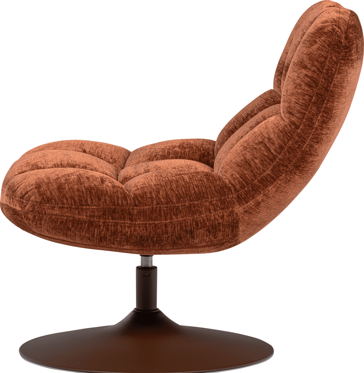 WOOOD Elvi draaifauteuil chenille structuur roestbruin Roestbruin Draaifauteuil