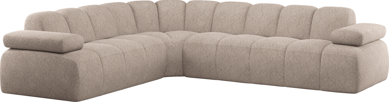 WOOOD Mojo hoekbank links wollig donkerzand Bruin|Beige Hoekbank