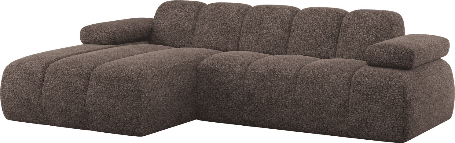 WOOOD Mojo chaise longue links wollig bruin Bruin