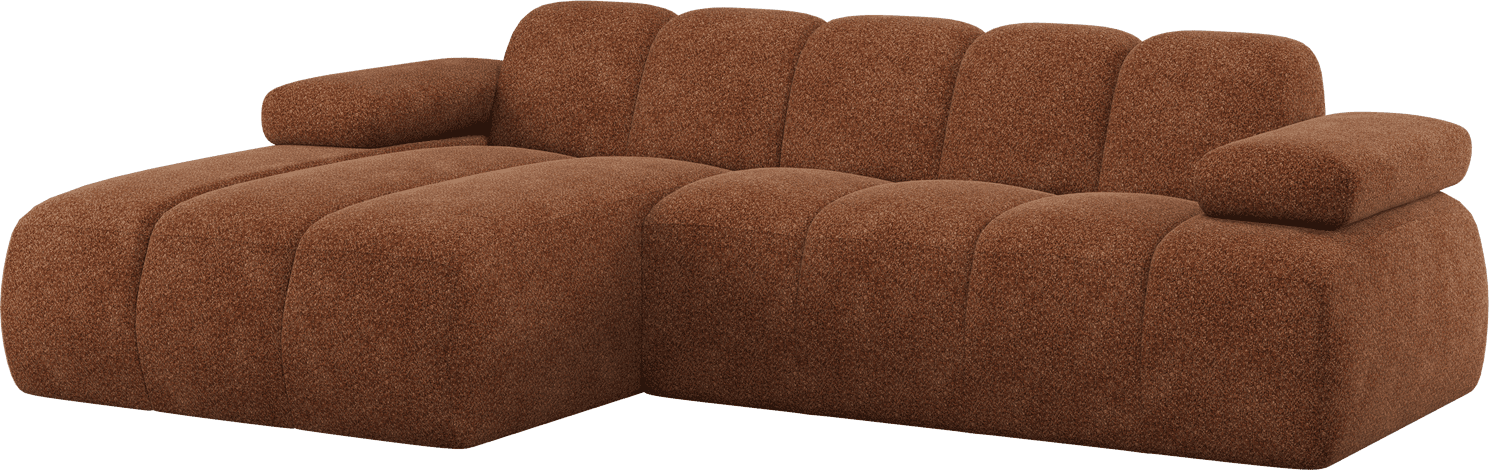 WOOOD Mojo chaise longue links wollig roestbruin Roestbruin
