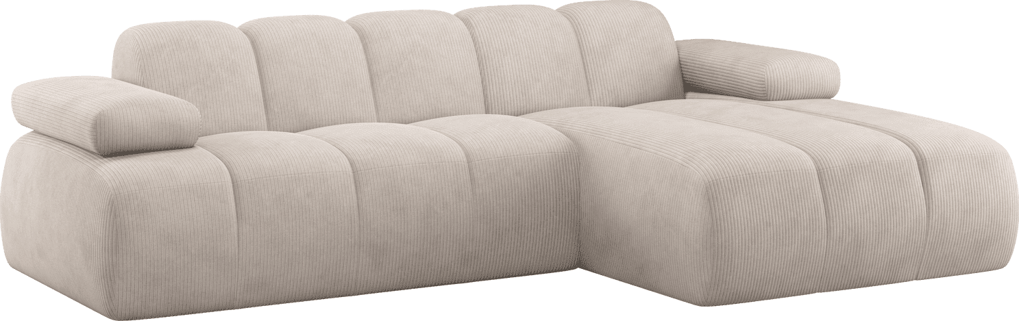 WOOOD Mojo chaise longue rechts ribstof ecru Ecru