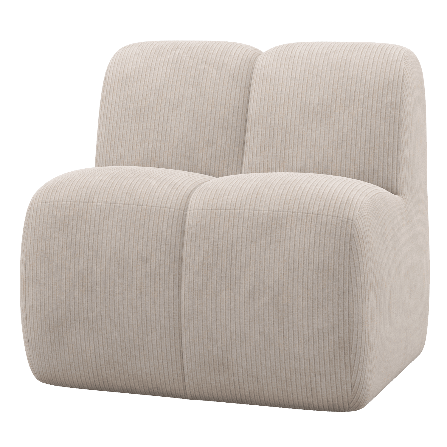WOOOD Mojo eetbankje 84cm met rugleuning ribstof ecru Ecru Eetkamerbank