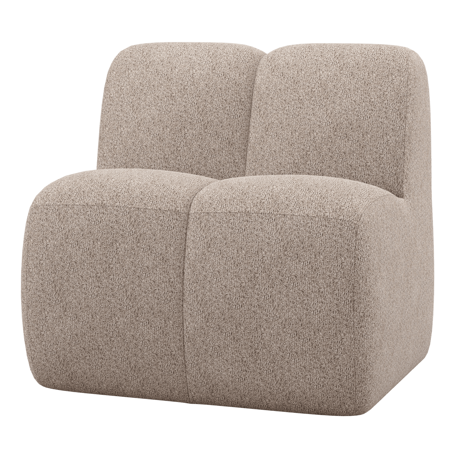 WOOOD Mojo eetbankje 84cm met rugleuning wollig donkerzand Bruin|Beige Eetkamerbank
