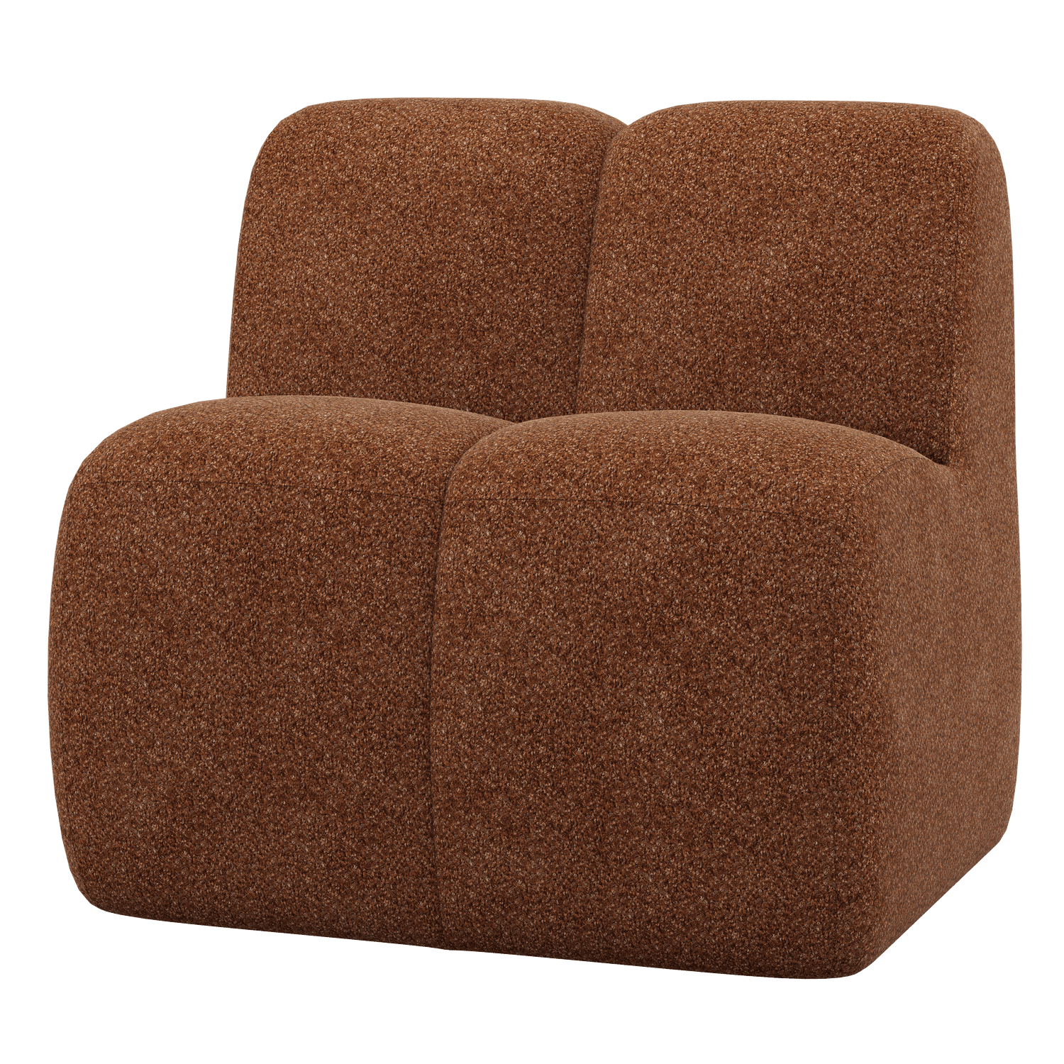 WOOOD Mojo eetbankje 84cm met rugleuning wollig roestbruin Roestbruin Eetkamerbank