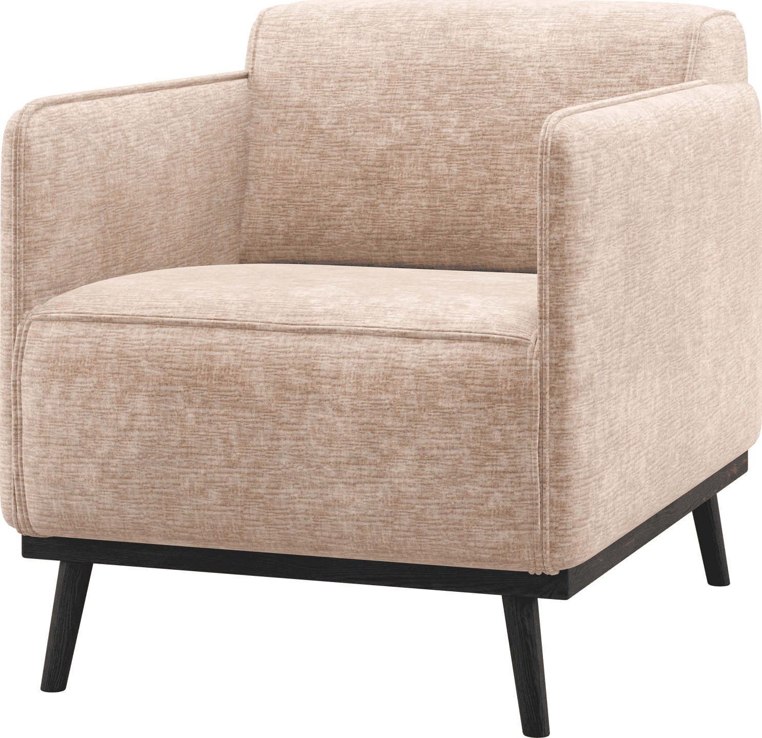 WOOOD Statement fauteuil met arm chenille velvet naturel Naturel Fauteuil