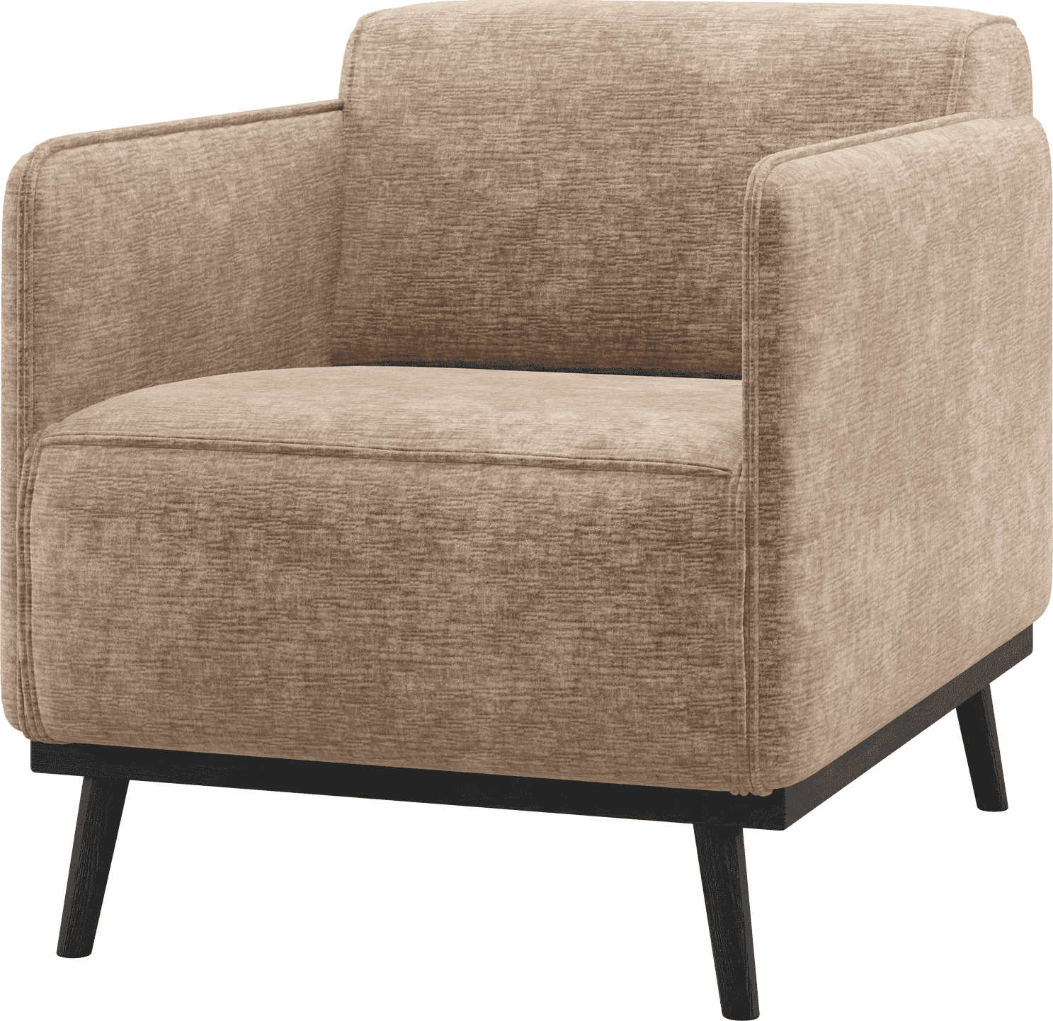 WOOOD Statement fauteuil met arm chenille velvet taupe Taupe Fauteuil