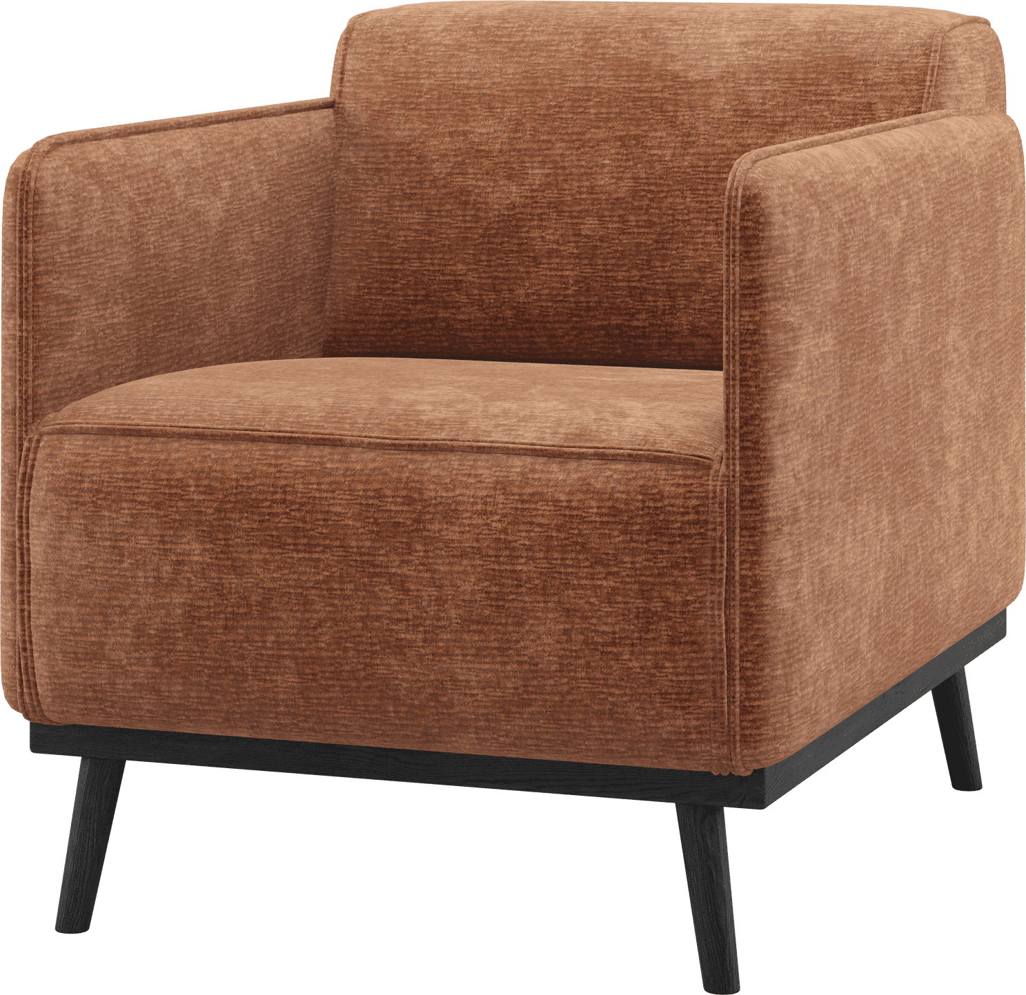 WOOOD Statement fauteuil met arm chenille velvet terra Cognac|Oranje|Bruin Fauteuil