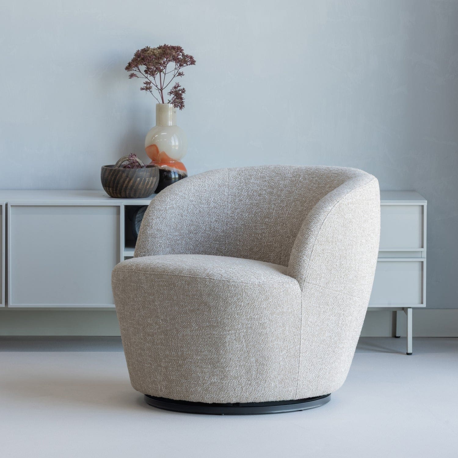 WOOOD Serra draaifauteuil naturel melange Naturel melange Draaifauteuil