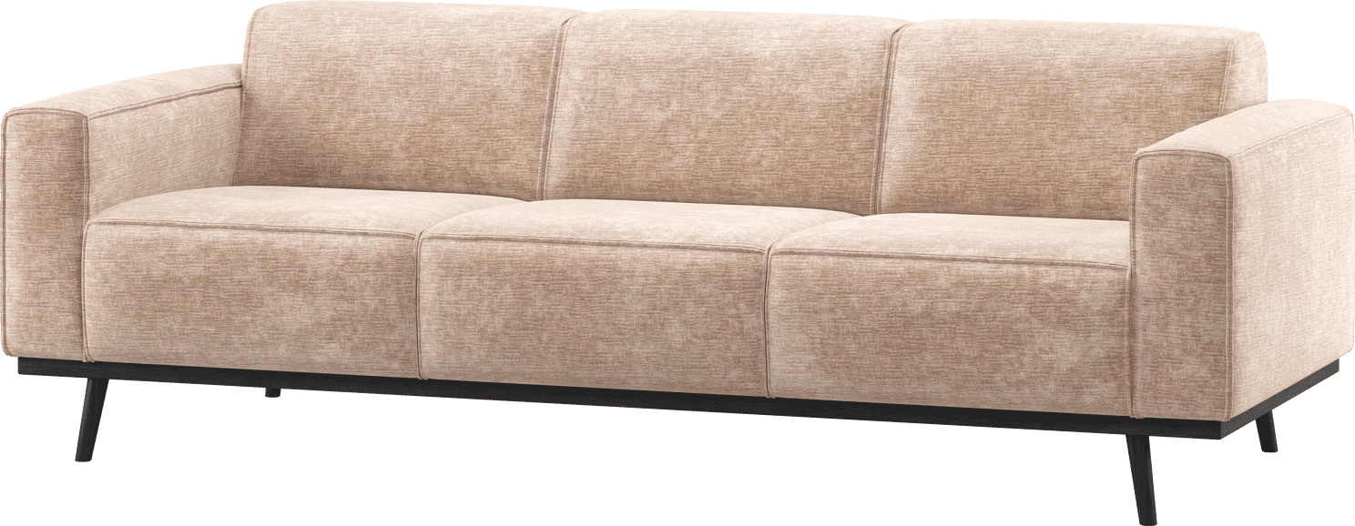 WOOOD Statement 3-zitsbank 230cm chenille velvet naturel Naturel 3-zitsbank