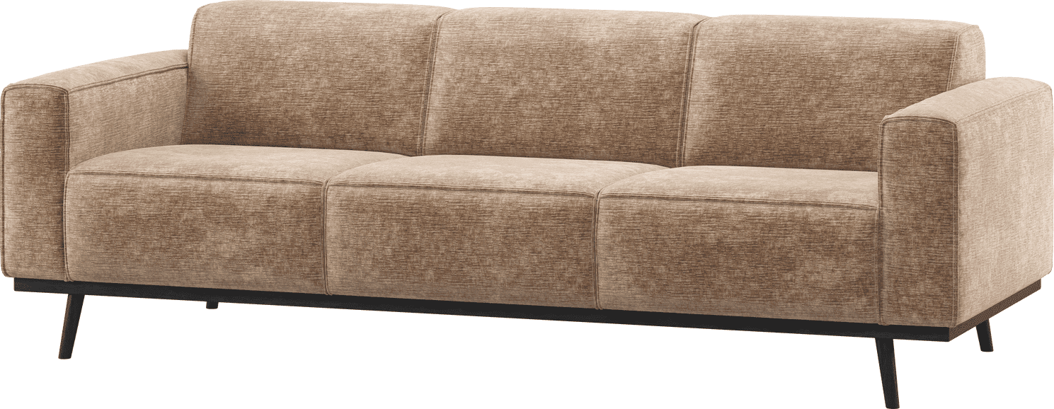 WOOOD Statement 3-zitsbank 230cm chenille velvet taupe Taupe 3-zitsbank