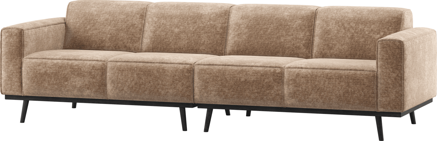 WOOOD Statement 4-zitsbank 280cm chenille velvet taupe Taupe 4-zitsbank
