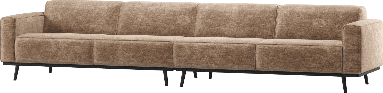 WOOOD Statement xl 4-zitsbank 372cm chenille velvet taupe Taupe 4-zitsbank