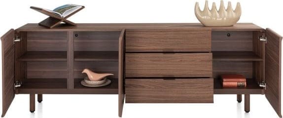 Xooon Brianza dressoir 235 cm - 3-deuren + 3-laden Bruin Dressoir