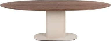 Xooon Brianza eetkamertafel 240 x 100 cm - walnoot fineer - creme Beige|Wit Eettafel