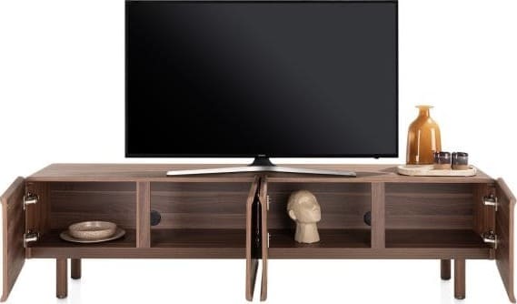 Xooon Brianza lowboard 210 cm - 4-deuren Bruin Tv-meubel|Tv-dressoir