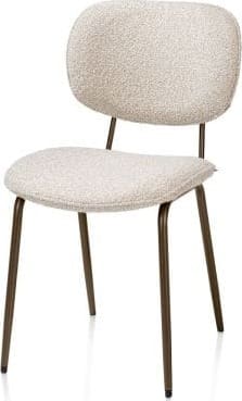 Xooon Lexi eetkamerstoel - steelbrown - stof Cloudy - beige Beige Eetkamerstoel