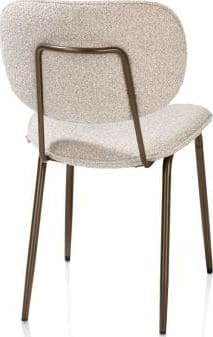 Xooon Lexi eetkamerstoel - steelbrown - stof Cloudy - beige Beige Eetkamerstoel