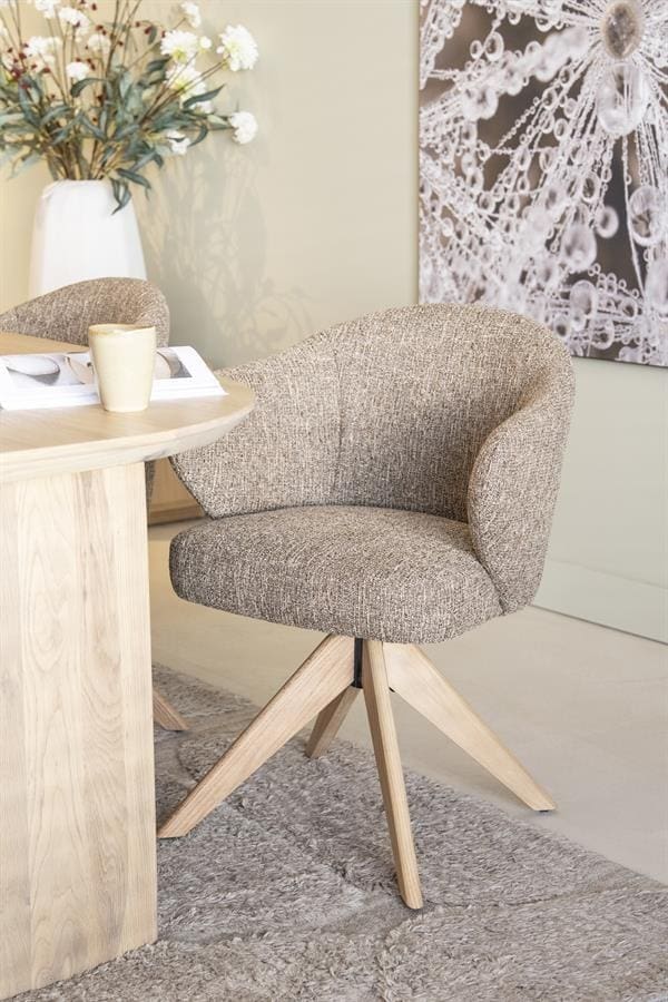 Stoel Connor Naturel - Bruin Donna Eleonora Eetkamerstoel 96346