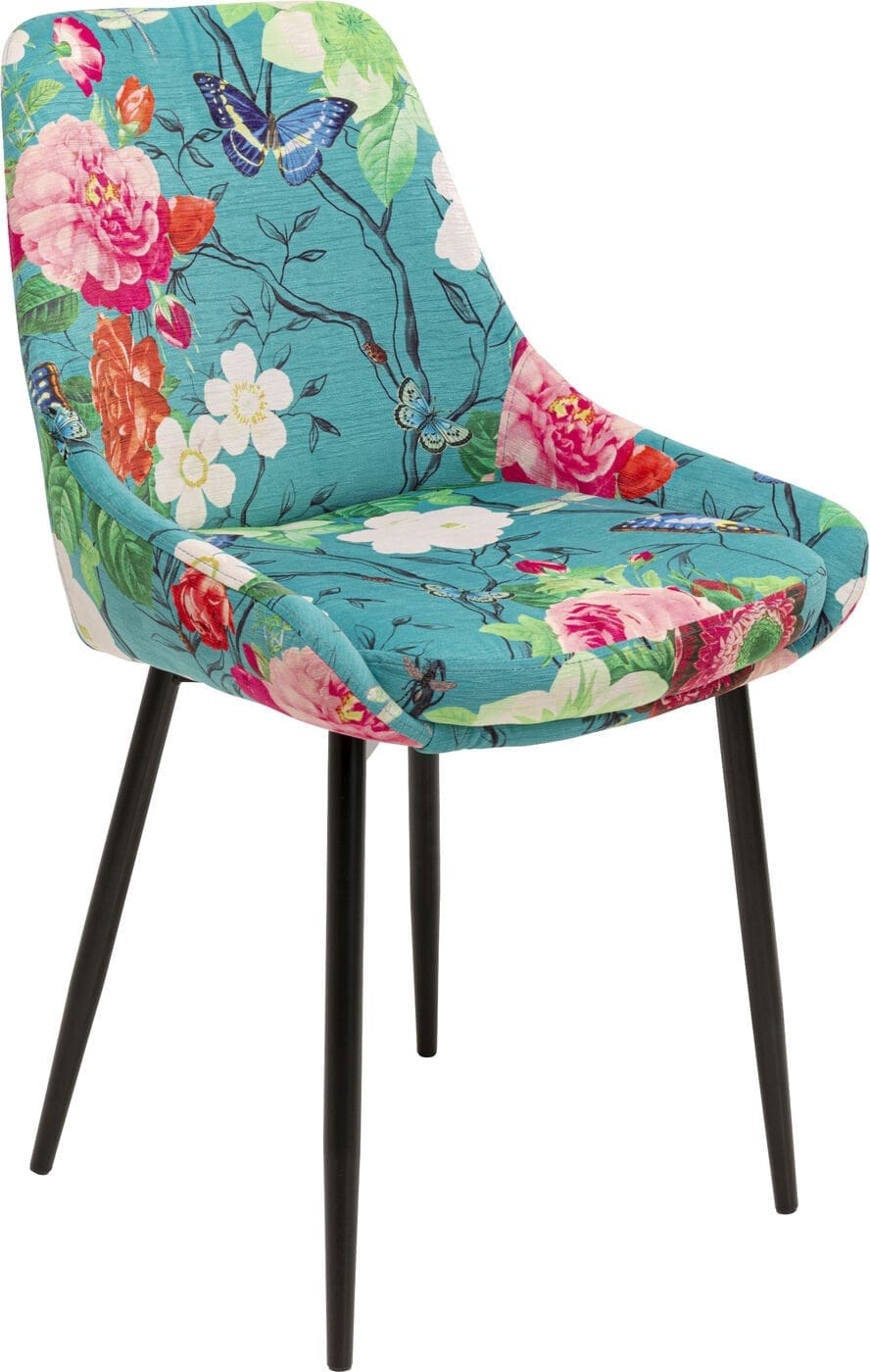 Eetkamerstoel East Side Flower Fever Blue Kare Design Eetkamerstoel 71132