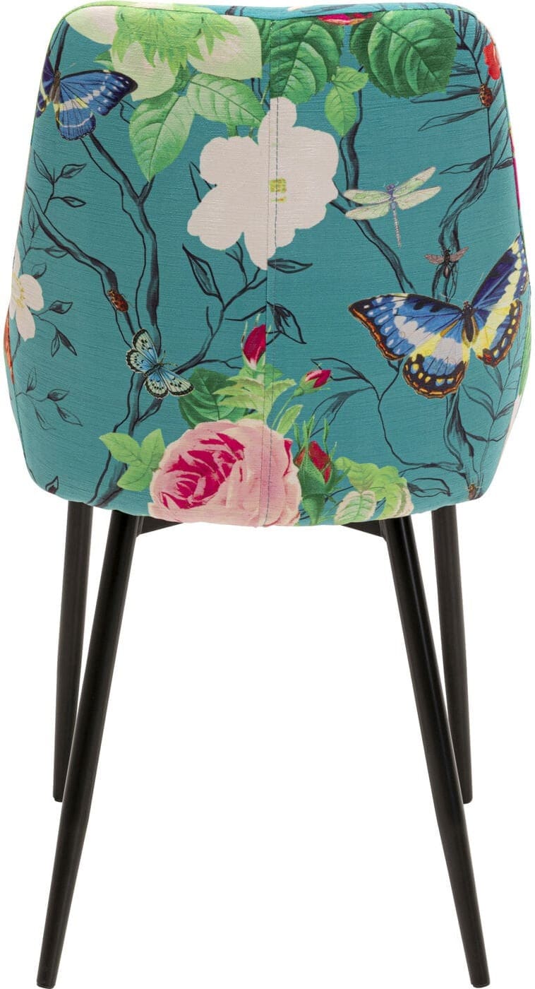 Eetkamerstoel East Side Flower Fever Blue Kare Design Eetkamerstoel 71132
