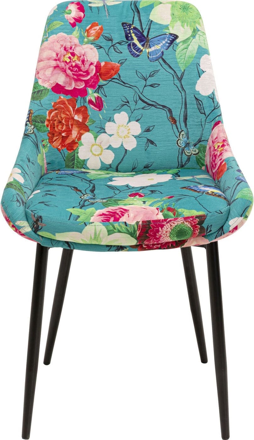 Eetkamerstoel East Side Flower Fever Blue Kare Design Eetkamerstoel 71132