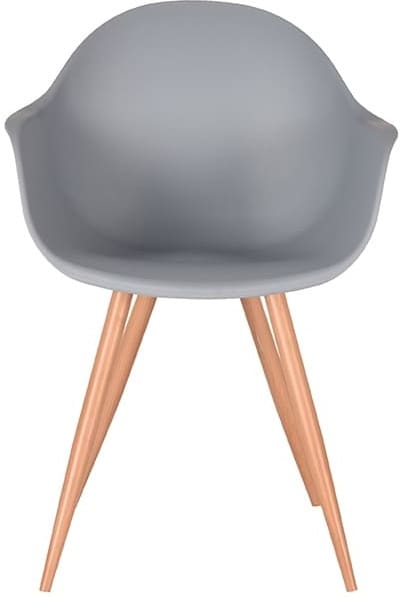 LABEL51 Eetkamerstoel Parma - Grijs - Kunststof - Oak Metal Woodcover Grijs Eetkamerstoel