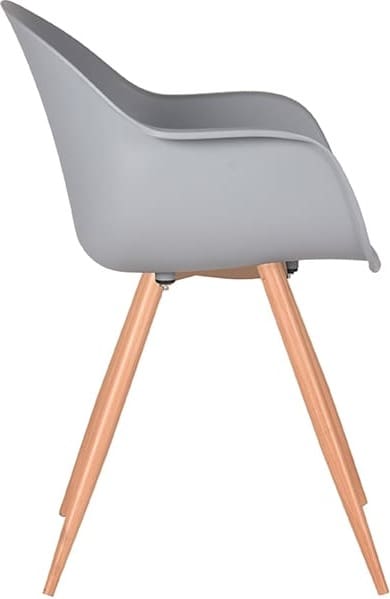 LABEL51 Eetkamerstoel Parma - Grijs - Kunststof - Oak Metal Woodcover Grijs Eetkamerstoel