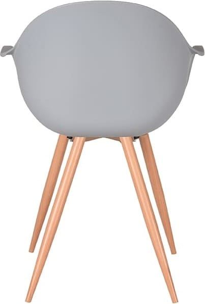LABEL51 Eetkamerstoel Parma - Grijs - Kunststof - Oak Metal Woodcover Grijs Eetkamerstoel