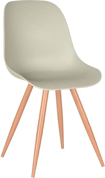 LABEL51 Eetkamerstoel Rimini - Breeze - Kunststof - Oak Metal Woodcover Breeze Eetkamerstoel