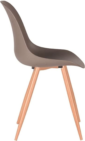LABEL51 Eetkamerstoel Rimini - Coffee - Kunststof - Oak Metal Woodcover Bruin Eetkamerstoel