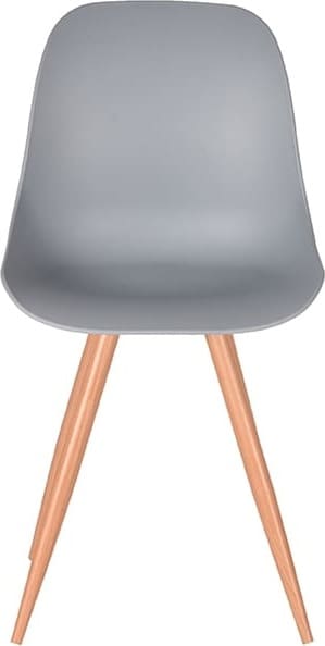 LABEL51 Eetkamerstoel Rimini - Grijs - Kunststof - Oak Metal Woodcover Grijs Eetkamerstoel