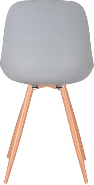 LABEL51 Eetkamerstoel Rimini - Grijs - Kunststof - Oak Metal Woodcover Grijs Eetkamerstoel