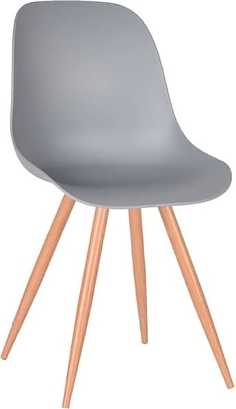 LABEL51 Eetkamerstoel Rimini - Grijs - Kunststof - Oak Metal Woodcover Grijs Eetkamerstoel