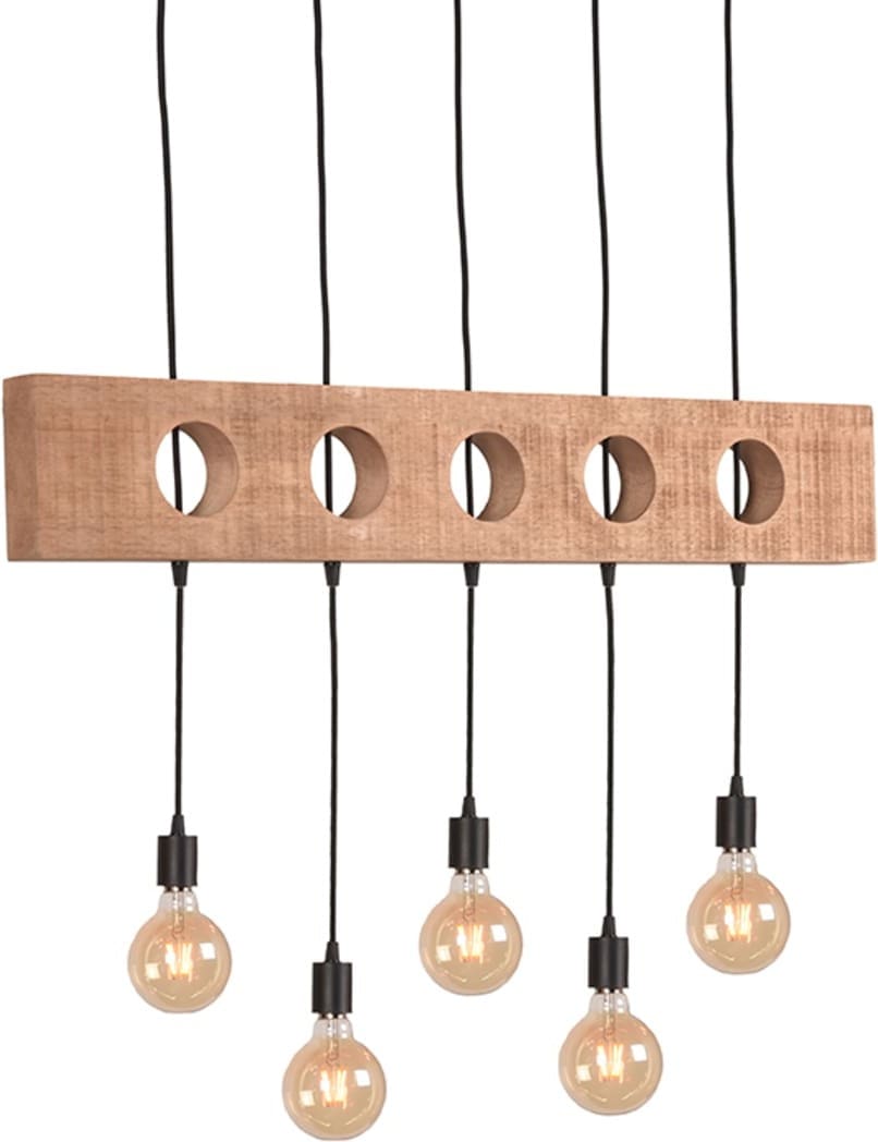 LABEL51 Hanglamp Timber - Zwart - Metaal Zwart Hanglamp