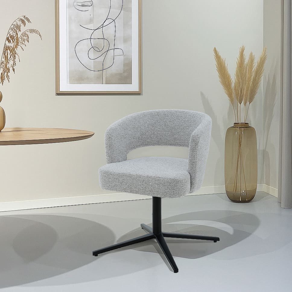 Livingfurn Eetkamerstoel Isabel Beige Beige|Wit Eetkamerstoel
