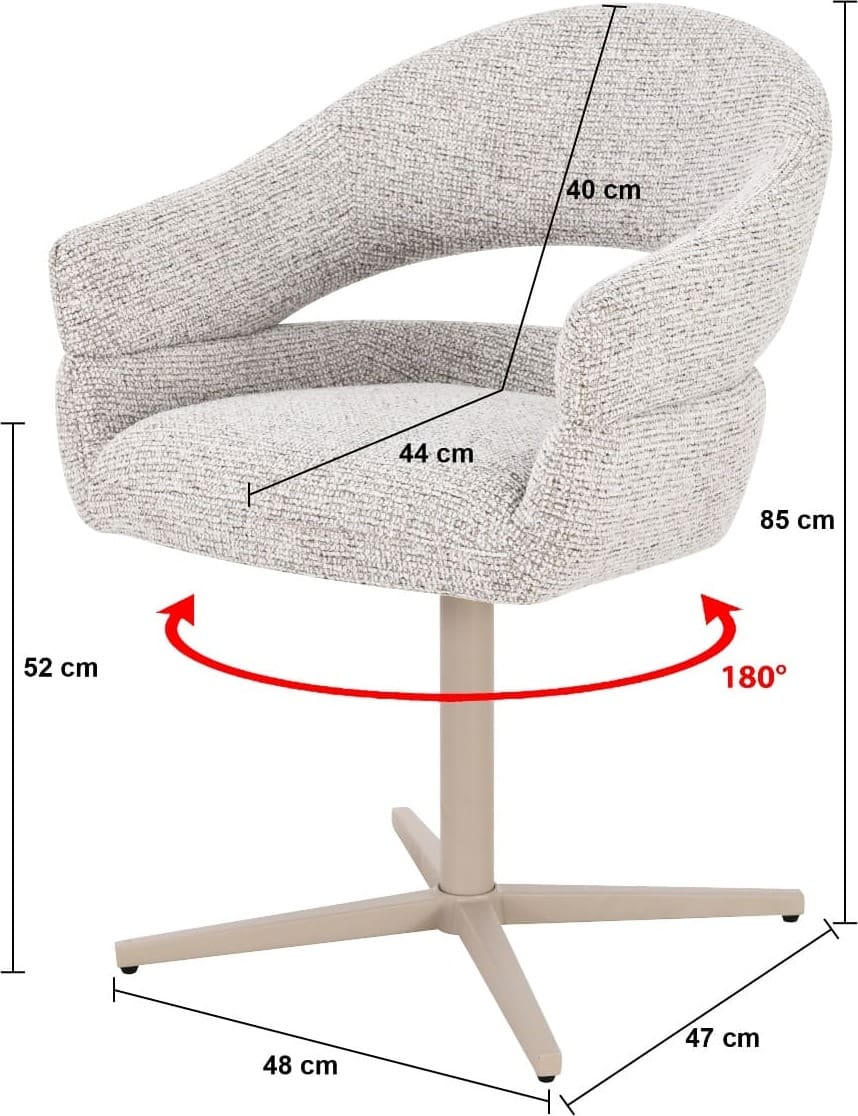 Livingfurn Eetkamerstoel Jade Beige Groen Eetkamerstoel